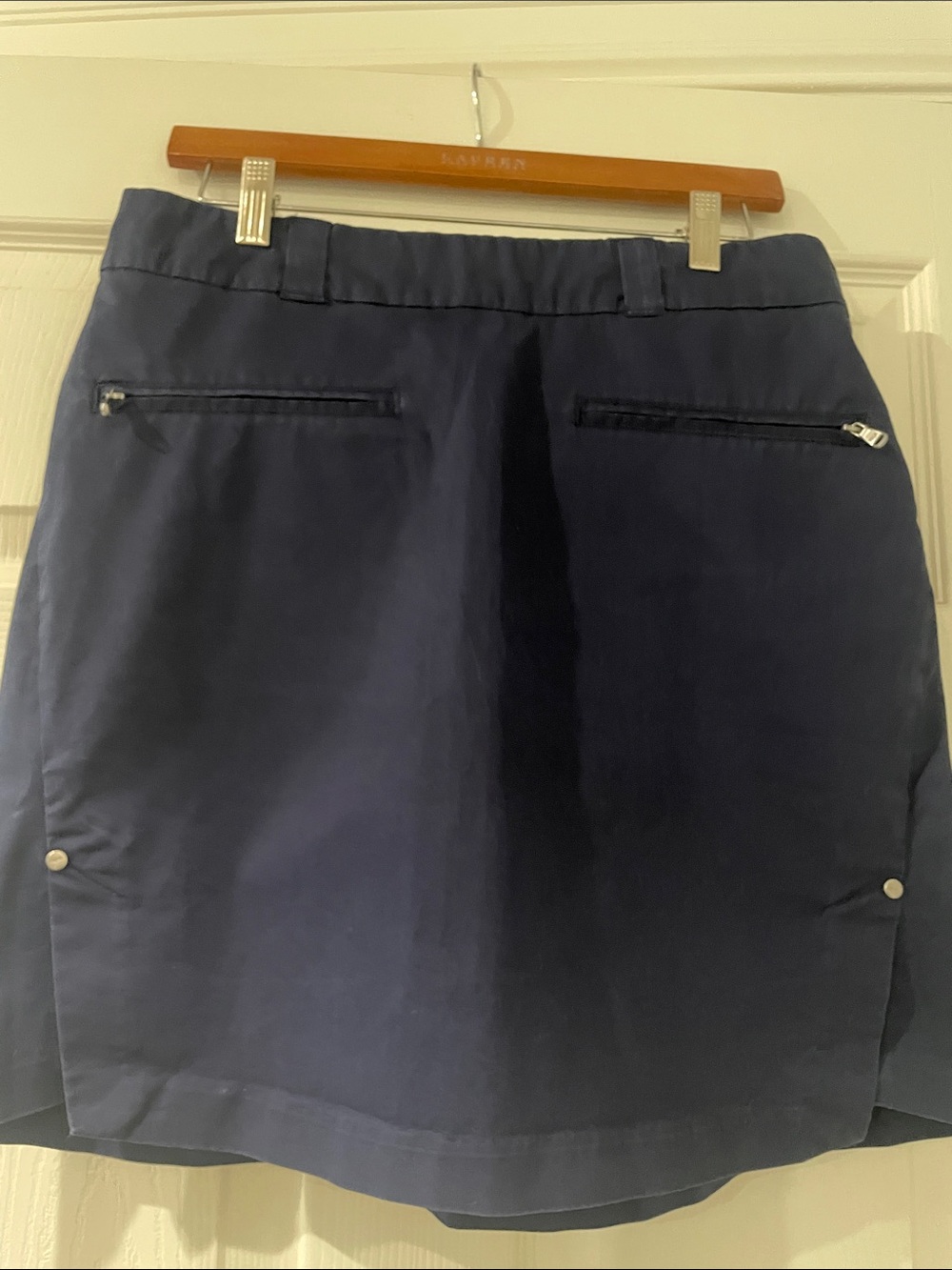 RLX Ralph Lauren Navy Performance Mini Skirt with Zip Details